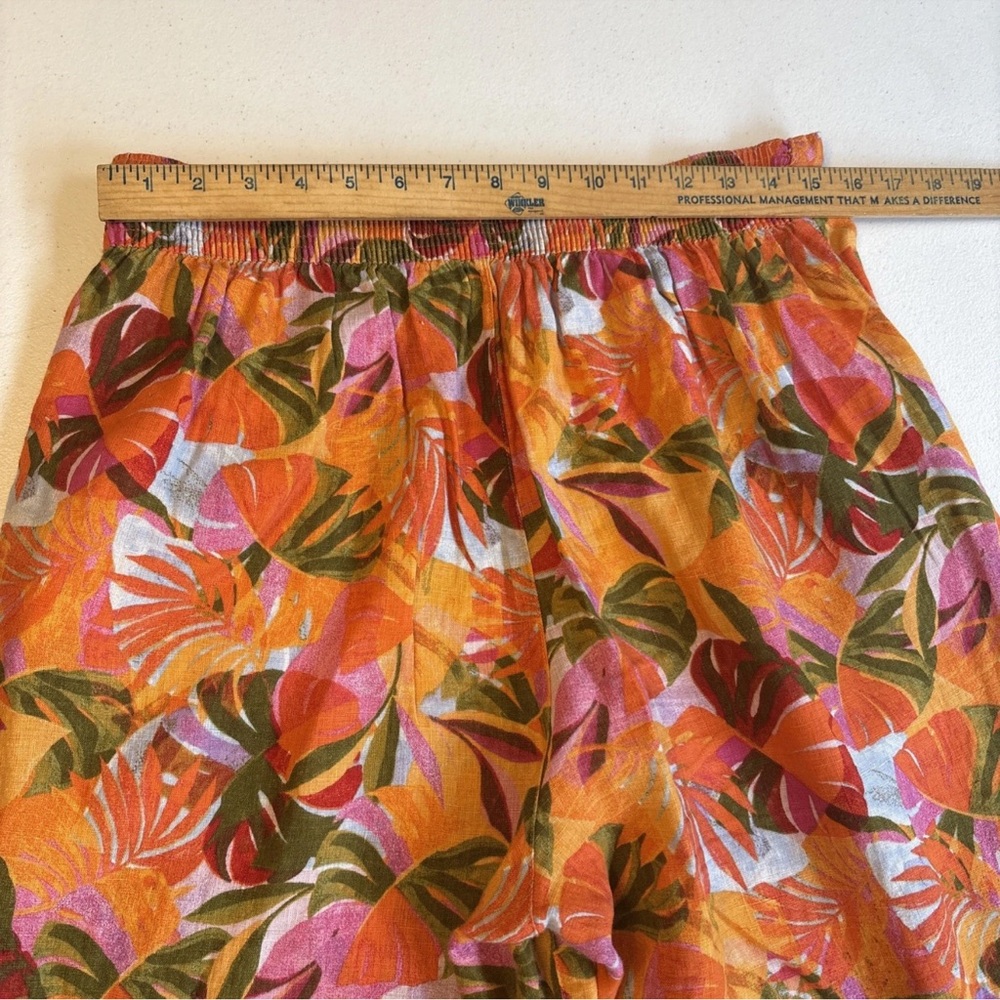 C&C California Women’s 100% Linen Colorful  Wide Leg Tropical Pants Size Large - Picture 5 of 15
